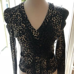 Animal print cardigan sweater